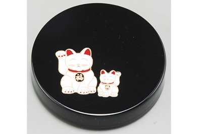 蒔絵 マグネット 黒 招き猫